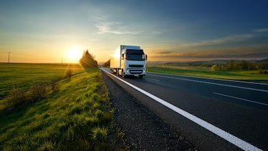 Truck on the road