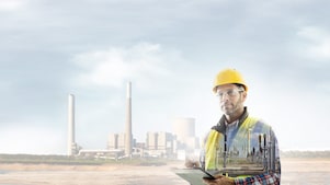 Worker at power station