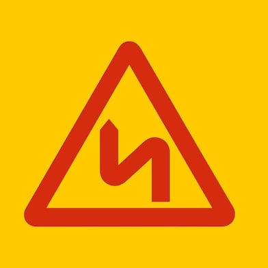 winding road sign