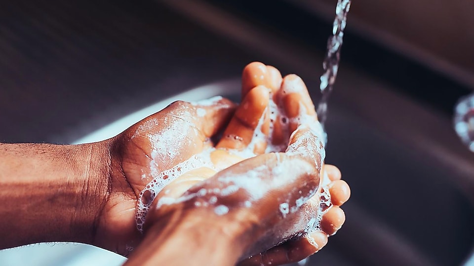 Person washing hand
